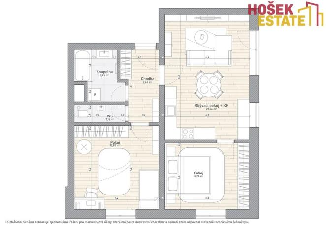 Prodej bytu 3+kk, Holubice, 74 m2
