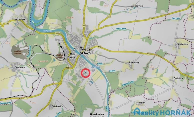 Prodej pozemku pro bydlení, Týn nad Vltavou, 878 m2