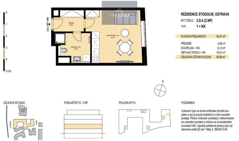 Prodej bytu 1+kk, Ostrava, Stodolní, 32 m2