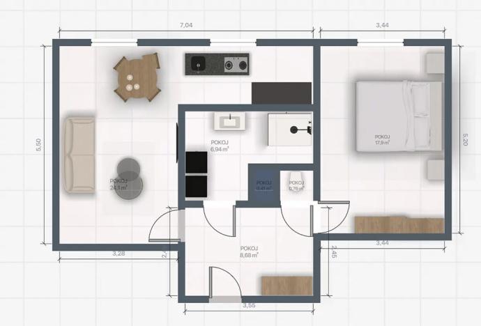 Prodej bytu 2+kk, Praha - Vokovice, Egyptská, 51 m2