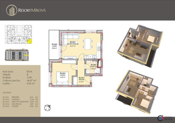 Prodej bytu 2+kk, Rychnov nad Kněžnou, Mírová, 53 m2