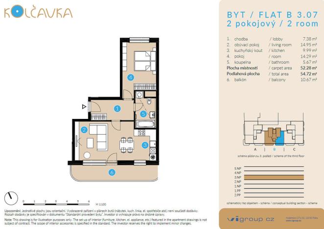 Prodej bytu 2+kk, Praha - Libeň, Nad Kolčavkou, 52 m2