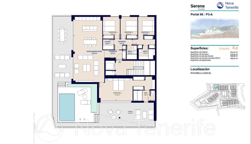 Prodej bytu 5+kk, Adeje, Santa Cruz de Tenerife, Španělsko, 120 m2