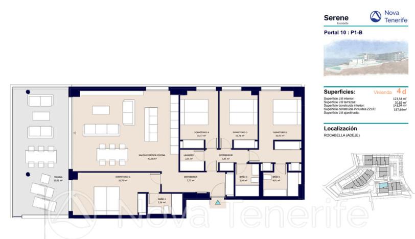 Prodej bytu 5+kk, Adeje, Santa Cruz de Tenerife, Španělsko, 120 m2