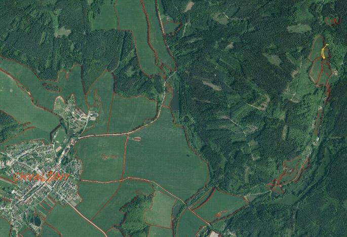 Prodej pole, Chvalšiny, 1158 m2