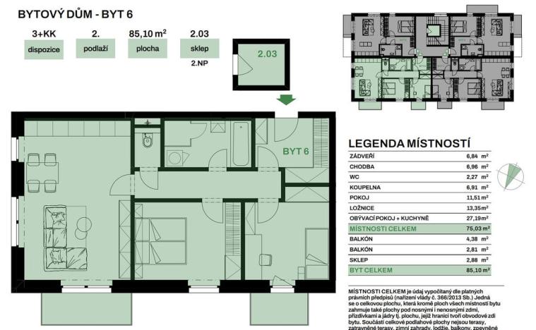 Prodej bytu 3+kk, Chvaletice, V Telčicích, 85 m2
