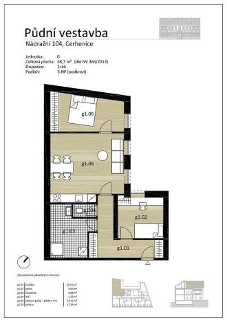 Prodej bytu 3+kk, Cerhenice, Nádražní, 69 m2