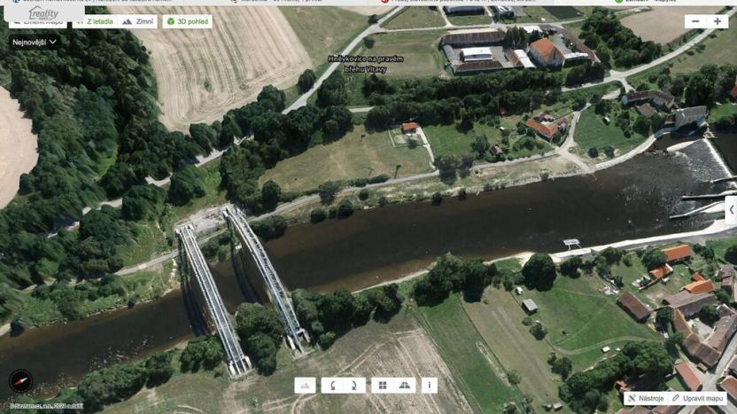 Prodej louky, Týn nad Vltavou, Hněvkovice na pravém břehu Vlt., 1648 m2