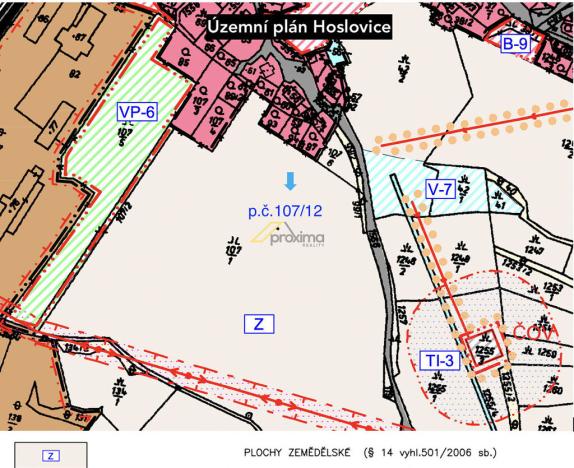 Prodej pole, Hoslovice, 2044 m2