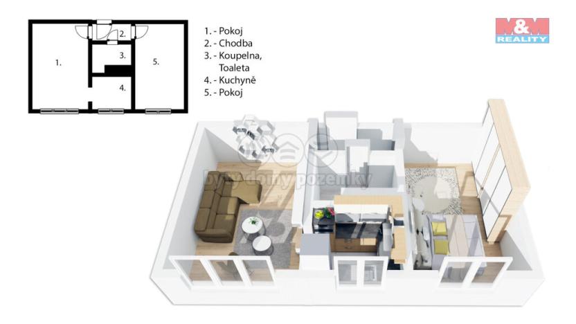 Prodej bytu 2+kk, Praha - Záběhlice, Práčská, 53 m2