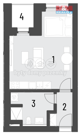 Prodej bytu 1+kk, Brandýs nad Labem-Stará Boleslav, Dřevčická, 33 m2