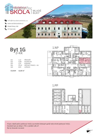 Prodej bytu 2+kk, Mladé Buky, 42 m2