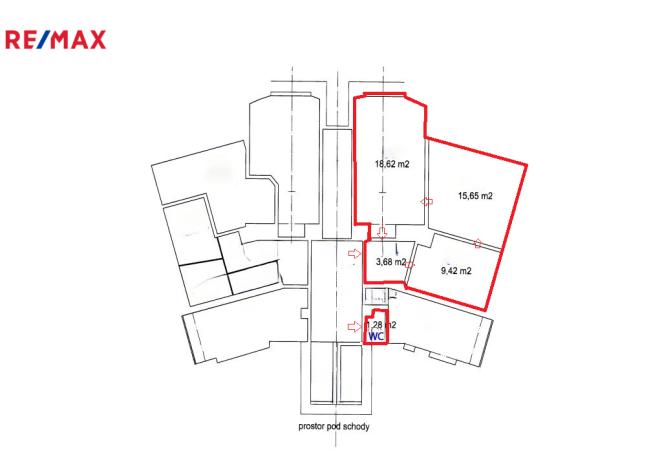 Pronájem kanceláře, Praha - Bubeneč, Bubenečská, 49 m2
