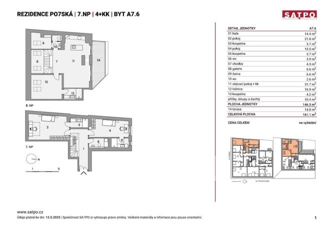 Prodej bytu 4+kk, Praha - Vinohrady, Polská, 146 m2