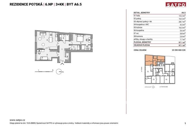 Prodej bytu 3+kk, Praha - Vinohrady, Polská, 97 m2