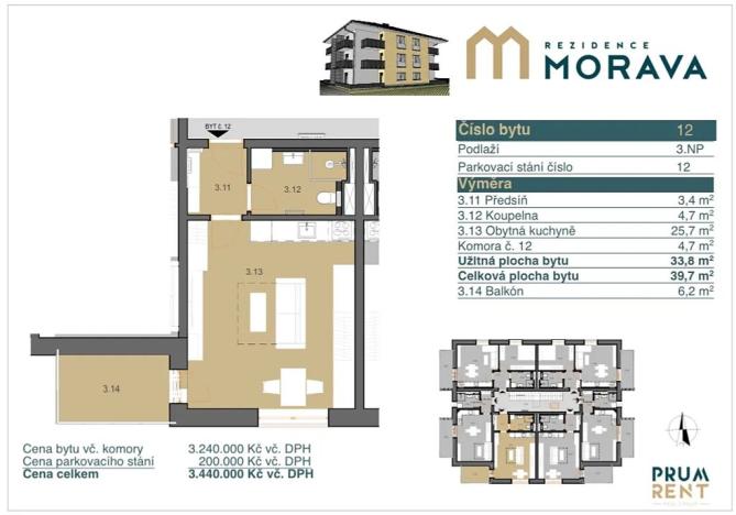 Prodej bytu 1+kk, Zábřeh, Leštinská, 34 m2