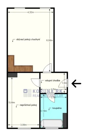 Pronájem bytu 2+kk, České Budějovice - České Budějovice 7, Lidická tř., 56 m2