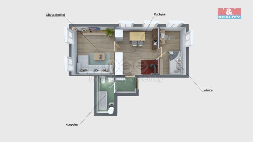 Prodej bytu 2+1, Benešov nad Ploučnicí, Heřmanovská, 54 m2