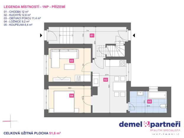 Prodej rodinného domu, Třebíč, Heliadova, 104 m2