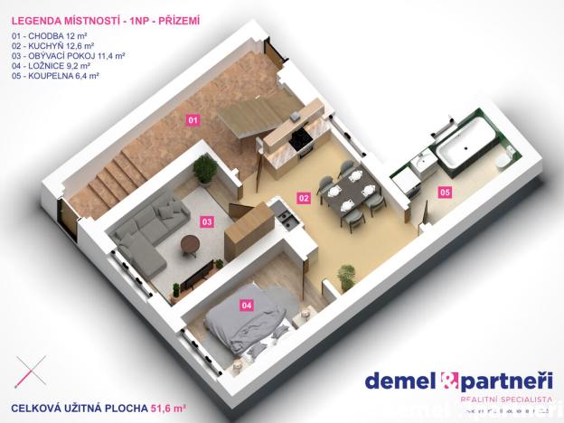 Prodej rodinného domu, Třebíč, Heliadova, 104 m2