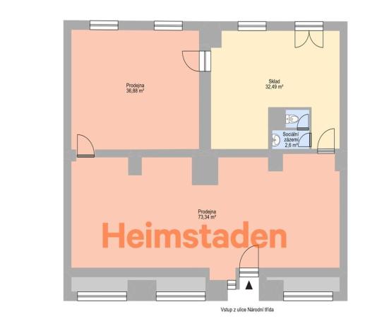 Pronájem obchodního prostoru, Havířov - Město, Národní třída, 145 m2