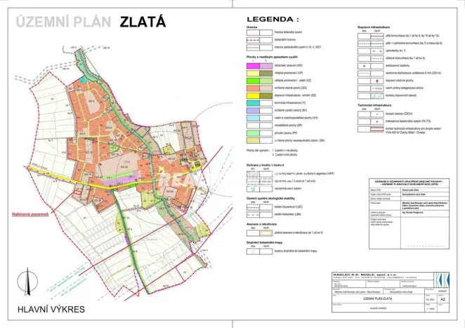 Prodej pozemku pro bydlení, Zlatá, 900 m2