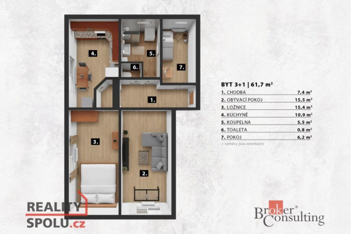 Prodej bytu 3+1, Praha - Modřany, Mráčkova, 62 m2