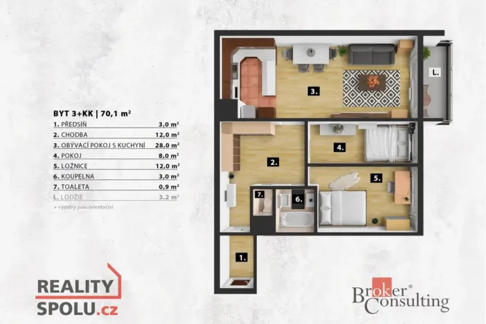 Prodej bytu 3+kk, Praha - Modřany, Plevenská, 70 m2