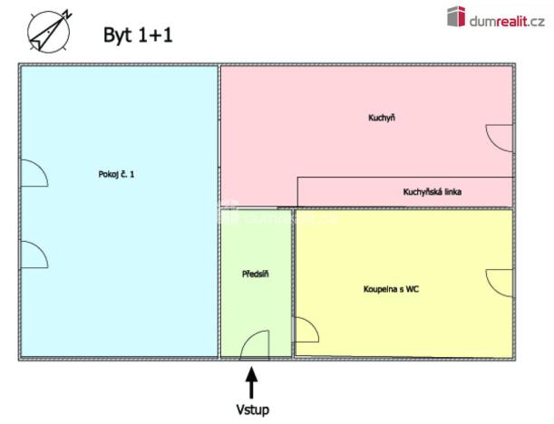 Pronájem bytu 1+1, Nejdek, Poštovní, 35 m2