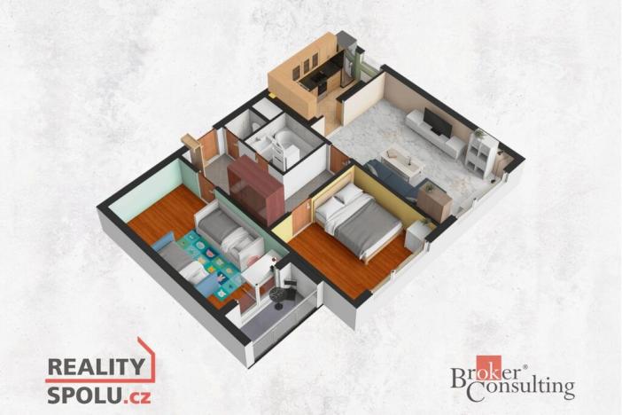 Prodej bytu 3+1, Praha - Modřany, Levského, 62 m2