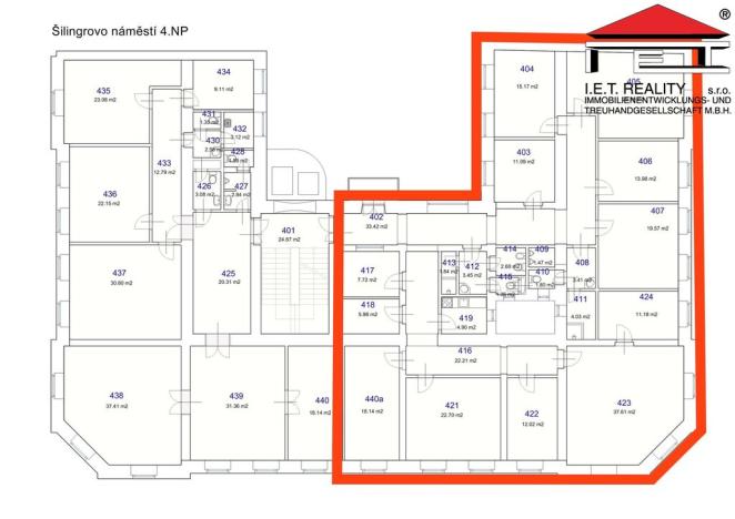 Pronájem kanceláře, Brno, Šilingrovo náměstí, 283 m2