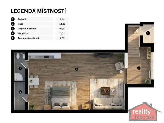 Prodej atypického bytu, Nupaky, 88 m2