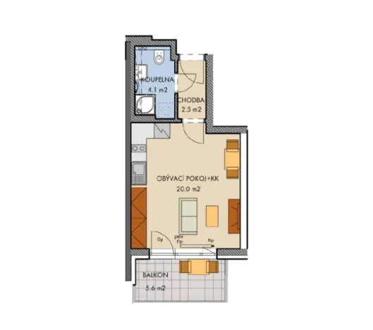 Prodej bytu 1+kk, Praha, Honzíkova, 27 m2