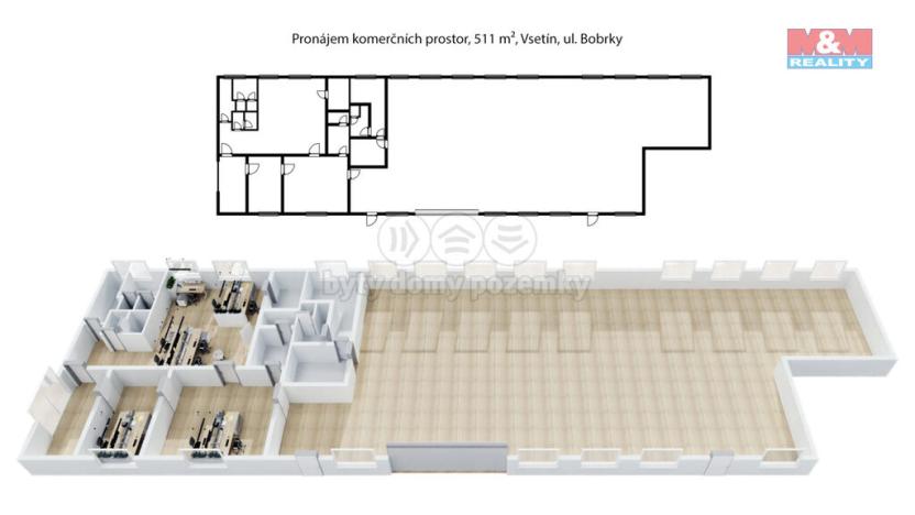 Pronájem výrobních prostor, Vsetín, Bobrky, 511 m2