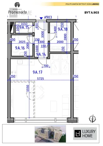 Prodej bytu 1+kk, Liberec, 52 m2