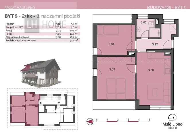 Prodej bytu 3+kk, Černá v Pošumaví, 52 m2