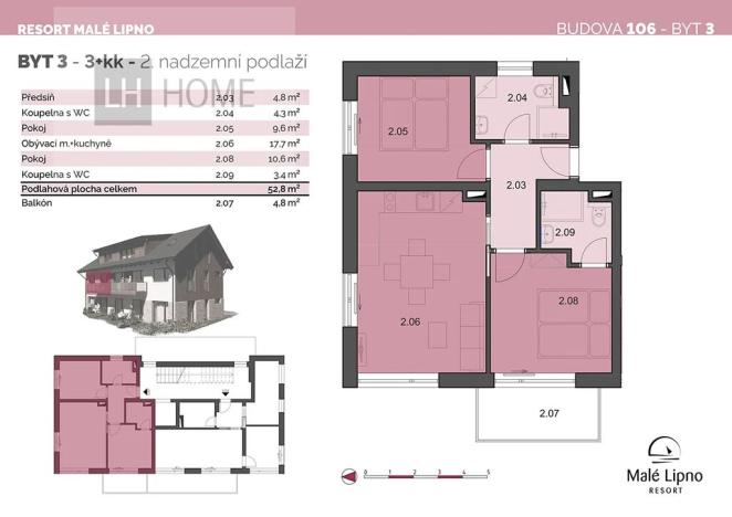 Prodej bytu 3+kk, Černá v Pošumaví, 52 m2