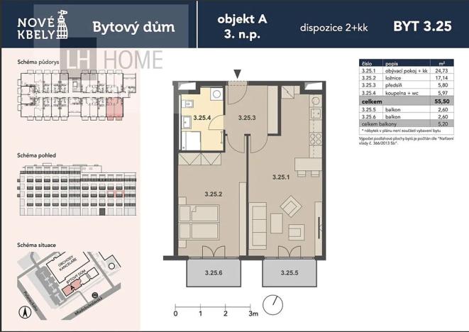 Prodej bytu 2+kk, Praha, 53 m2