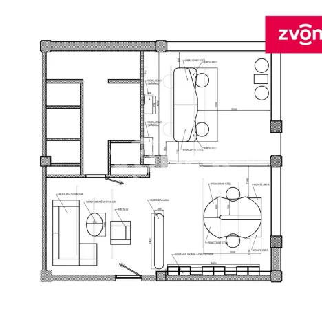 Pronájem kanceláře, Otrokovice, 100 m2