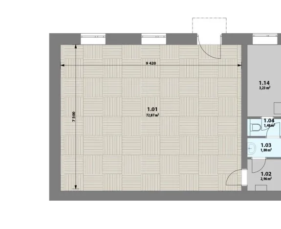 Pronájem obchodního prostoru, Pardubice, Bratranců Veverkových, 77 m2