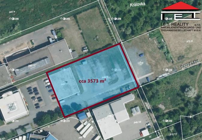 Prodej komerčního pozemku, Brno, Kšírova, 3573 m2