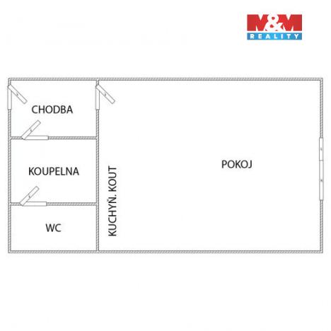 Pronájem bytu 1+kk, Kopřivnice, Pod Morávií, 34 m2