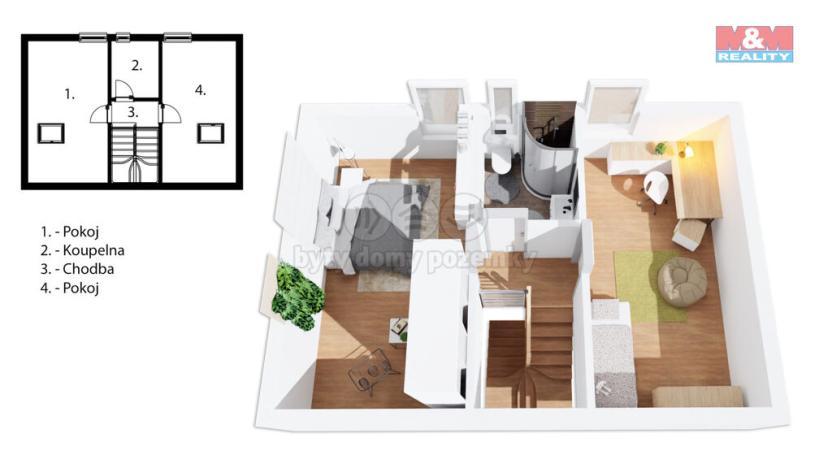 Prodej bytu 3+kk, Černá v Pošumaví - Bližná, 83 m2