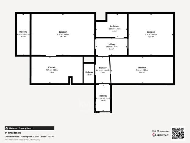 Prodej bytu 3+1, Praha - Troja, Hnězdenská, 74 m2