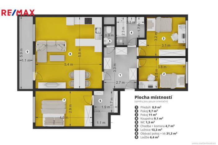 Prodej bytu 4+kk, Praha - Stodůlky, Píškova, 86 m2