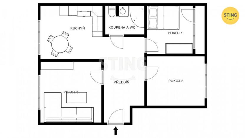 Prodej bytu 3+1, Šternberk, Jiráskova, 64 m2