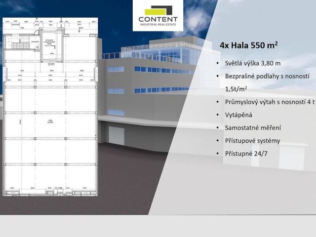 Pronájem výrobních prostor, 550 m2