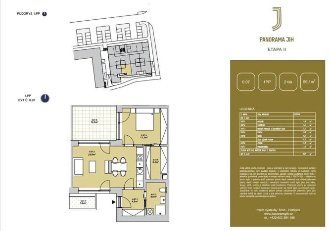 Prodej bytu 2+kk, Brno, Řepova, 56 m2