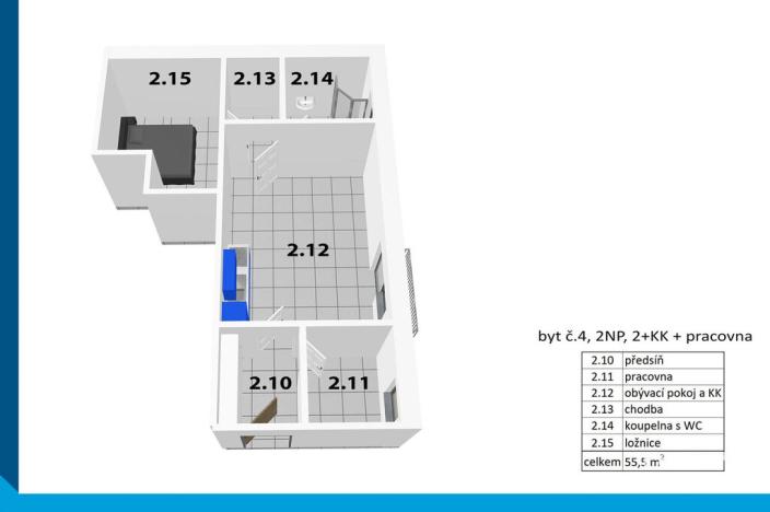 Pronájem bytu 2+1, Horoušany - Horoušánky, Hlavní, 55 m2