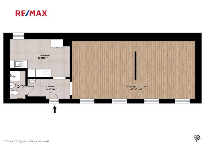 Prodej atypického bytu, Praha - Karlín, Pernerova, 60 m2